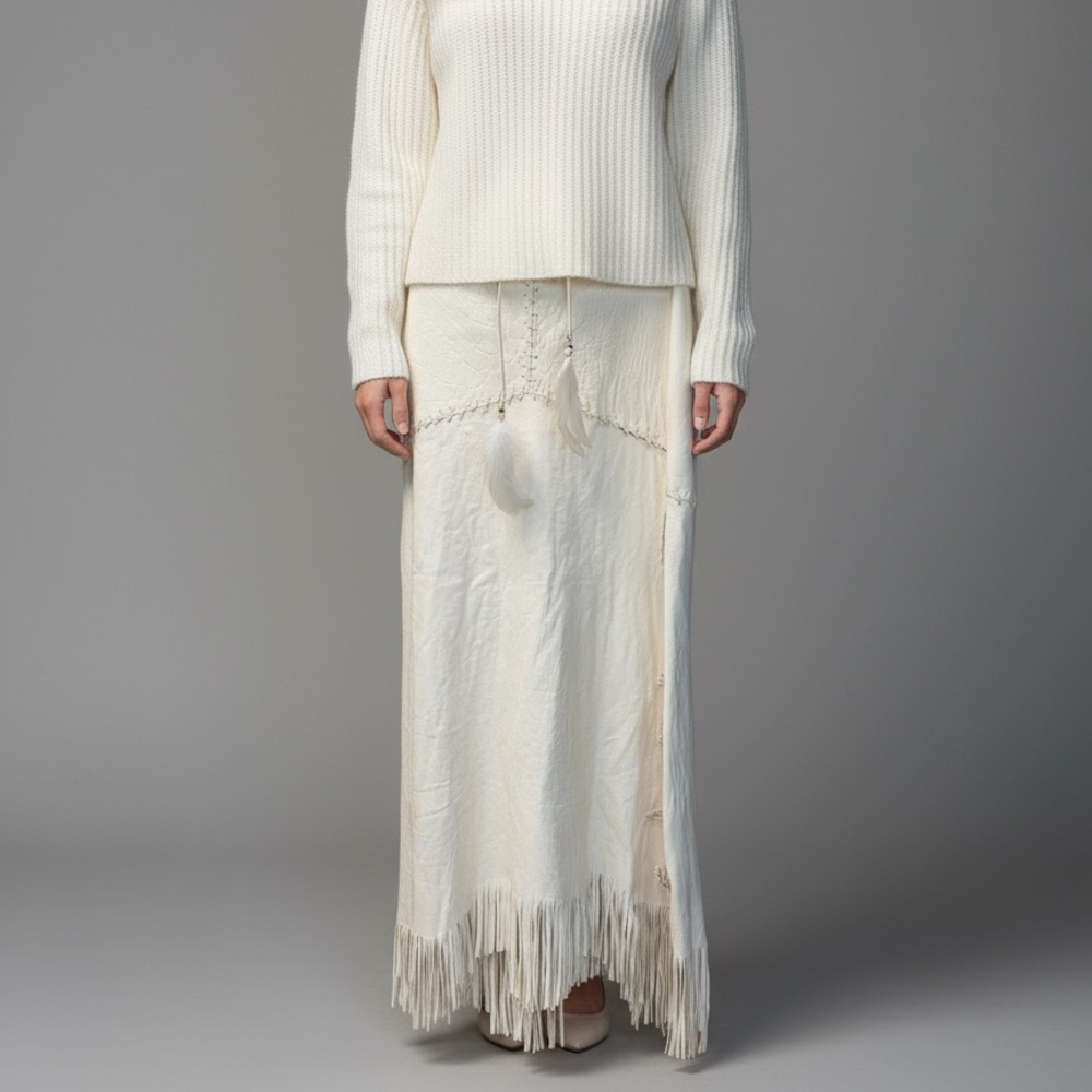 New With Tags $1198 Ralph Lauren Western Style Leather Skirt 2